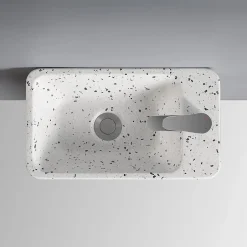 Homesight Lave-mains à suspendre en céramique rectangulaire terrazzo Savy* Lavabo