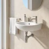 GoodHome Lave-mains céramique blanc Bori 35 cm