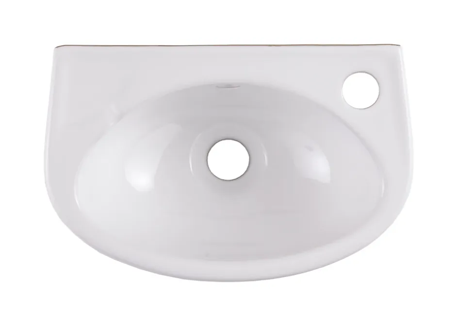 GoodHome Lave-mains céramique blanc Bori 35 cm