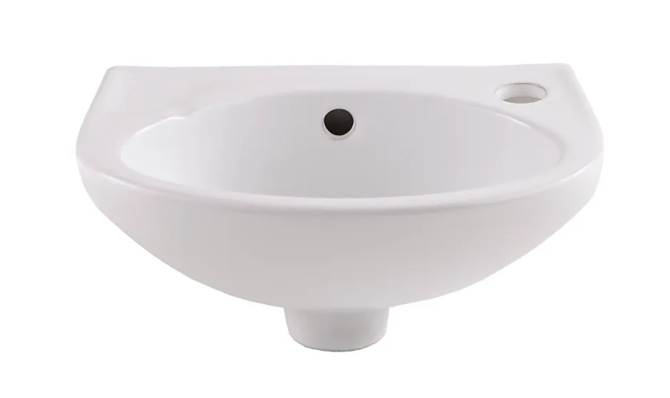 GoodHome Lave-mains céramique blanc Bori 35 cm