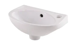 GoodHome Lave-mains céramique blanc Bori 35 cm