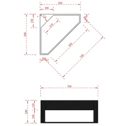 Bernstein Lave-mains d'angle en fonte minérale TWG70 - blanc mat - 50x50x28cm