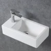 Bernstein Lave-mains en céramique sanitaire KW302 - 45,5x25x12cm - blanc brillant Avec cache blanc brillant, Rangement gauche