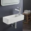 Planète Bain Lave-mains gain de place à suspendre 37 x 15 cm - robinet à droite - Longine* Lavabo