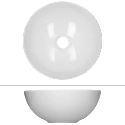 ECD Germany Lave-mains lavabo vasque a poser salle de bain ceramique rond 320 x 320 x 135 mm* Vasque À Poser