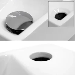 ECD Germany Lave-mains lavabo vasque salle de bain ceramique rectangulaire blanc 350x205mm