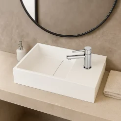 Ambra Lave-mains salle de bain suspendu 35 cm en Solide surface - Manita D* Lavabo