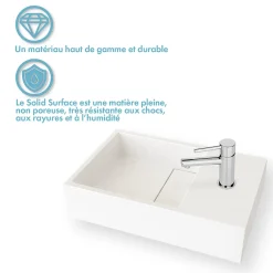 Ambra Lave-mains salle de bain suspendu 35 cm en Solide surface - Manita D* Lavabo