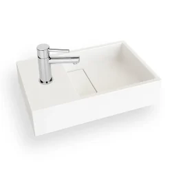 Ambra Lave-mains salle de bain suspendu 35 cm en Solide surface - Manita G* Lavabo