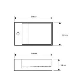 Ambra Lave-mains salle de bain suspendu 35 cm en Solide surface - Manita G* Lavabo