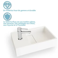 Ambra Lave-mains salle de bain suspendu 35 cm en Solide surface - Manita G* Lavabo