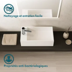 Ambra Lave-mains salle de bain suspendu 35 cm en Solide surface - Manita G* Lavabo