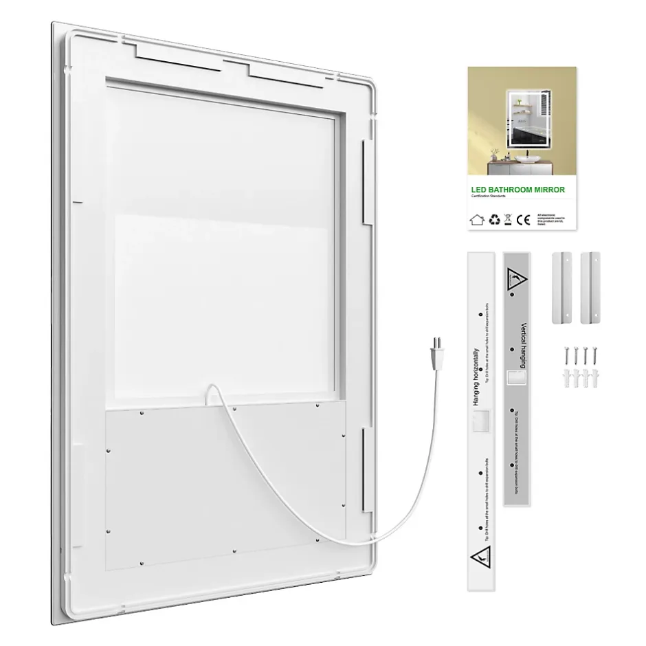 Sofetiy Max LED Miroir Lumineux Tricolore + Anti-buée 90x60cm Salle de Bain Dimmable,Tactile Miroir de salle de bains LED* Miroir Lumineux