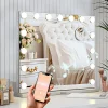 Mirlux LED Miroir Maquillage Hollywood 58x48cm, 2 haut-parleurs Bluetooth, recharge USB & USB-C, Grossissement 10x, blanc* Miroir Grossissant Lumineux