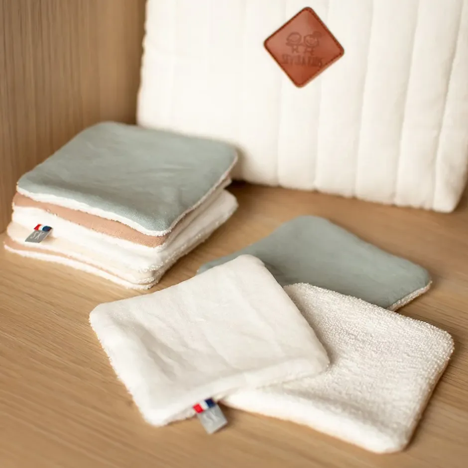 Sevira Kids Lingettes bébé lavables en lin 8 pièces