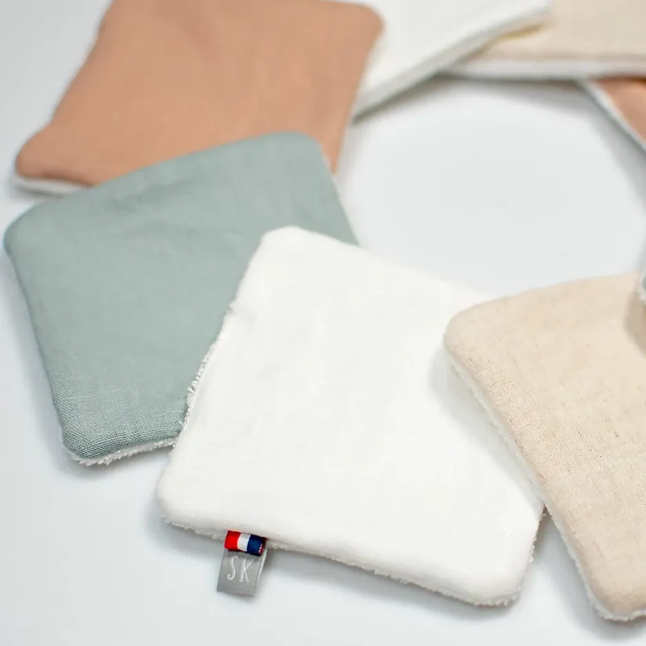 Sevira Kids Lingettes bébé lavables en lin 8 pièces
