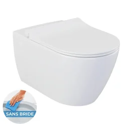 Livea Bello Cuvette seule sans abattant, sans bride, Blanc (1295-001)