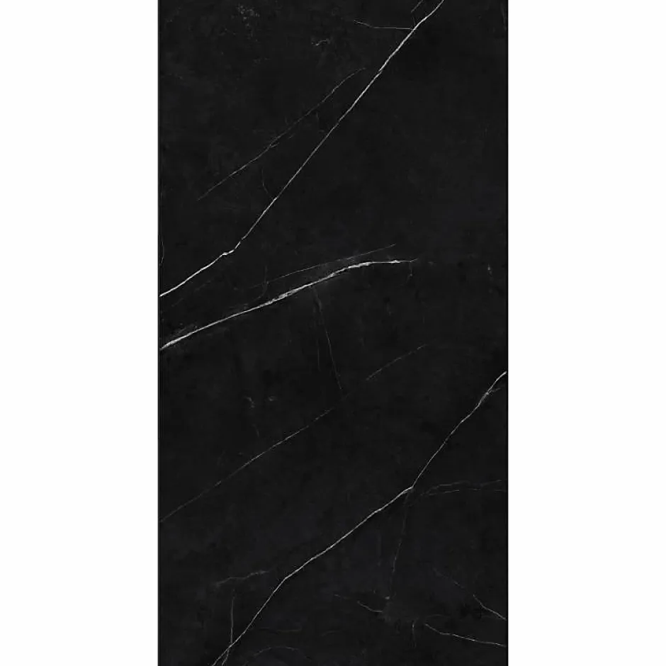 Decoon Lot de 4 Dalles Murales Douche SPC/PVC Décor Marbre Noir satiné - 59,2x118,4cm - 2,8M²