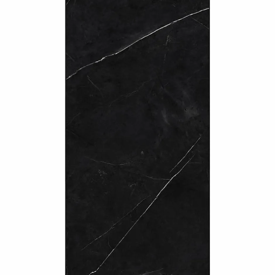 Decoon Lot de 4 Dalles Murales Douche SPC/PVC Décor Marbre Noir satiné - 59,2x118,4cm - 2,8M²