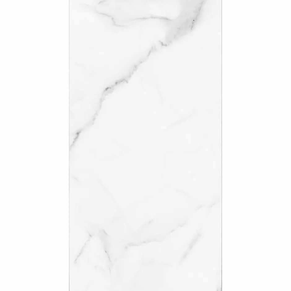 Decoon Lot de 4 Dalles Murales Douche SPC/PVC Décor Marbre Blanc brillant - 59,2x118,4cm - 2,8M²* Panneau Mural De Salle De Bains