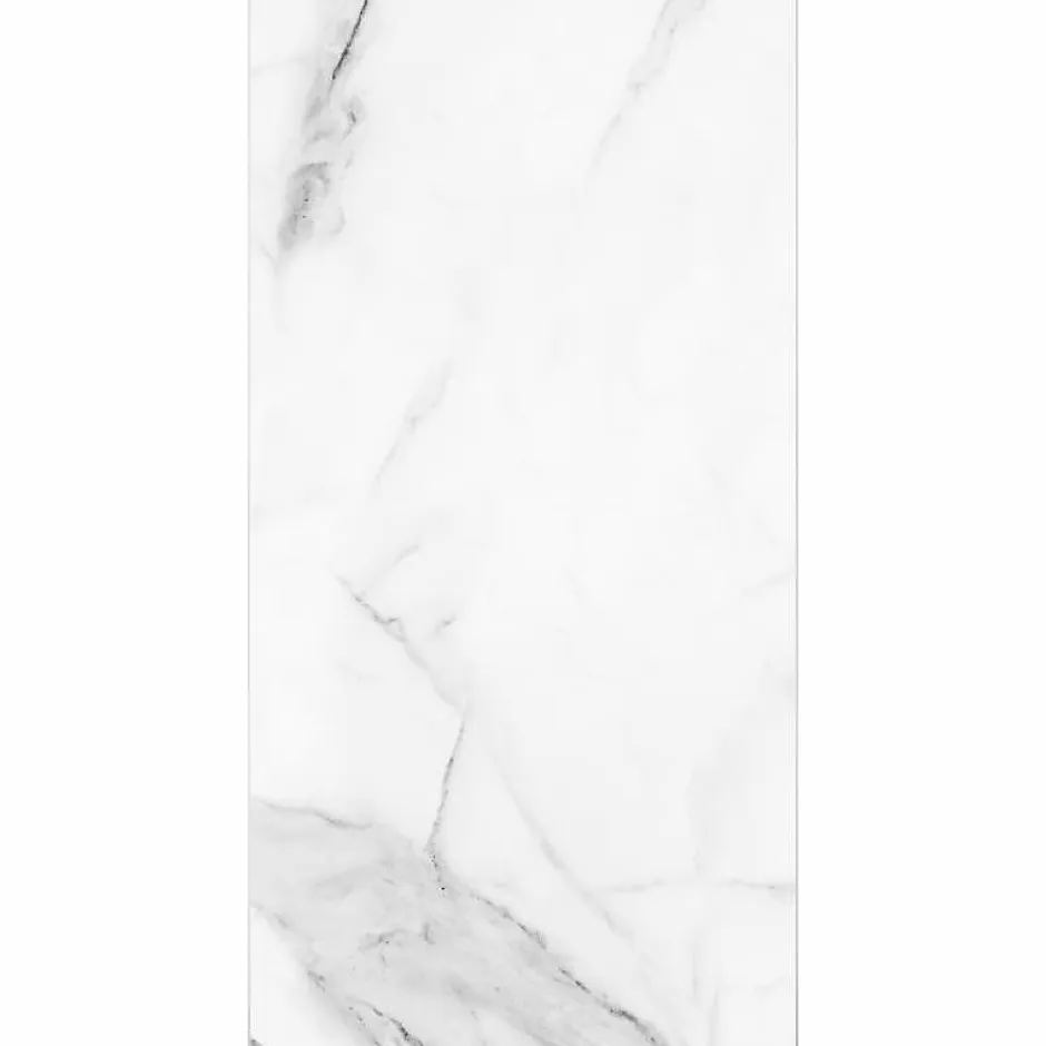 Decoon Lot de 4 Dalles Murales Douche SPC/PVC Décor Marbre Blanc brillant - 59,2x118,4cm - 2,8M²* Panneau Mural De Salle De Bains