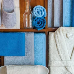 Linnea Lot de 2 draps de douche 70x130 cm ALPHA bleu Turquoise