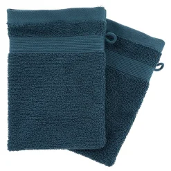 Eden Lot de 2 gants de toilette 15 x 21 cm Couleur moderne bleu encre