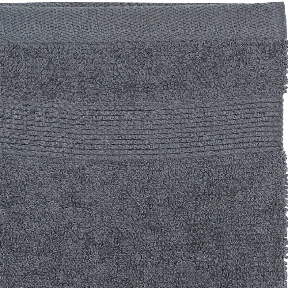 Atmosphera Créateur D'Intérieur Lot de 2 gants de toilette - coton 450 gr/m² - gris anthracite 15x21 cm - Atmosphera