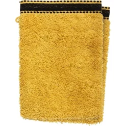 Atmosphera Créateur D'Intérieur Lot de 2 gants de toilette Joia - coton 550 gr/m² - jaune moutarde 15x21 cm - Atmosphera* Gant De Toilette