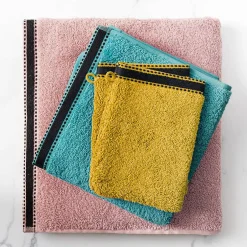 Atmosphera Créateur D'Intérieur Lot de 2 gants de toilette Joia - coton 550 gr/m² - jaune moutarde 15x21 cm - Atmosphera* Gant De Toilette
