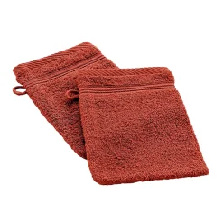 Eden Lot de 2 gants de toilette 15 x 21 cm Tendresse marsala* Serviette De Toilette