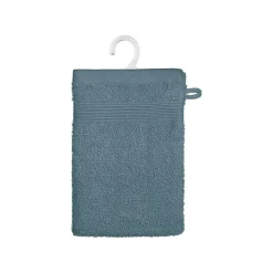 Atmosphera Créateur D'Intérieur Lot de 2 gants de toilette - coton 450 gr/m² - bleu orage 15x21 cm - Atmosphera* Gant De Toilette