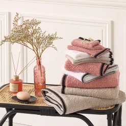 Atmosphera Créateur D'Intérieur Lot de 2 gants de toilette Joia - coton 550 gr/m² - rose 15x21 cm - Atmosphera* Gant De Toilette