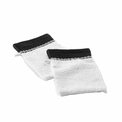 Douceur D'Intérieur Lot de 2 gants de toilette 15 x 21 cm Majestic blanc