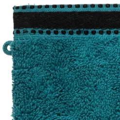 Atmosphera Créateur D'Intérieur Lot de 2 gants de toilette Joia - coton 550 gr/m² - bleu canard 15x21 cm - Atmosphera