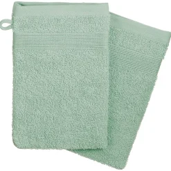 Atmosphera Créateur D'Intérieur Lot de 2 gants de toilette - coton 450 gr/m² - vert céladon 15x21 cm - Atmosphera* Gant De Toilette