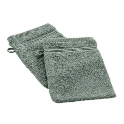 Eden Lot de 2 gants de toilette 15 x 21 cm Tendresse vert cèdre* Serviette De Toilette