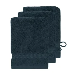 Sensei Maison Lot de 3 gants de toilette 550 g/m² Denim 16x22 cm LUXURY* Gant De Toilette