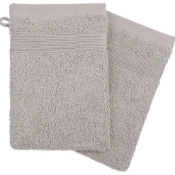 Atmosphera Créateur D'Intérieur Lot de 2 gants de toilette - coton 450 gr/m² - gris taupe 15x21 cm - Atmosphera* Gant De Toilette