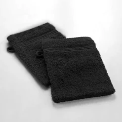 Eden Lot de 2 gants de toilette 15 x 21 cm Tendresse noir* Serviette De Toilette
