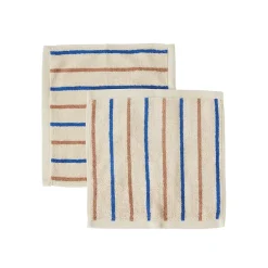OYOY Living Lot de 2 gants de toilette marron en coton organique h30x30cm* Serviette De Toilette