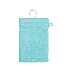 Atmosphera Créateur D'Intérieur Lot de 2 gants de toilette - coton 450 gr/m² - bleu aqua 15x21 cm - Atmosphera