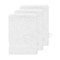 Sensei Maison Lot de 3 gants de toilette 550 g/m² Blanc 16x22 cm LUXURY