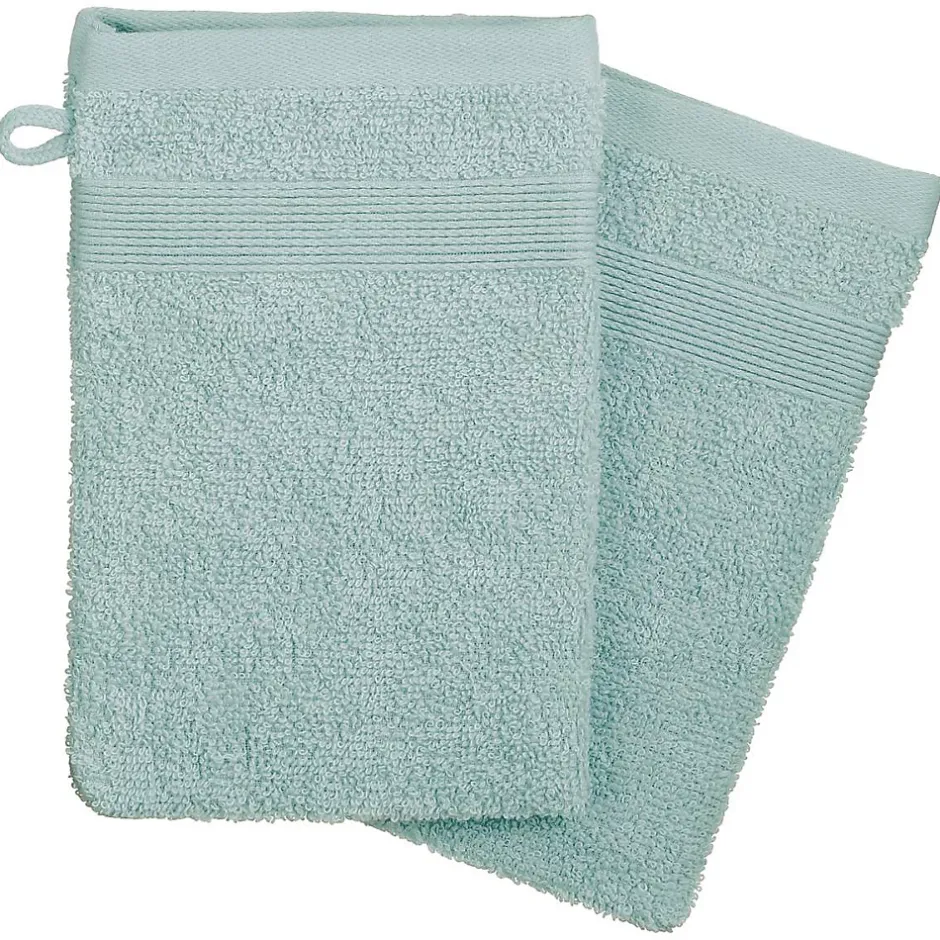 Atmosphera Créateur D'Intérieur Lot de 2 gants de toilette - coton 450 gr/m² - bleu givre 15x21 cm - Atmosphera* Gant De Toilette