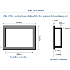 U-tile Lot de 2 niches à carreler étanches - formats intérieurs 50 x 40 cm - 9 cm de profondeur* Niche De Salle De Bains