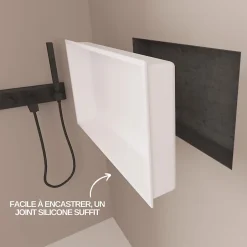 Italbox Lot de 2 Niches de Douche Blanc Satiné - 30x60 cm - Rangement Mural Salle de Bain - NOOK