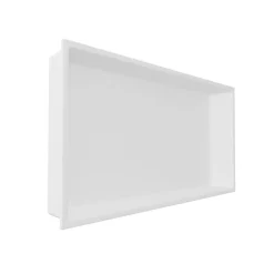 Italbox Lot de 2 Niches de Douche Blanc Satiné - 30x60 cm - Rangement Mural Salle de Bain - NOOK