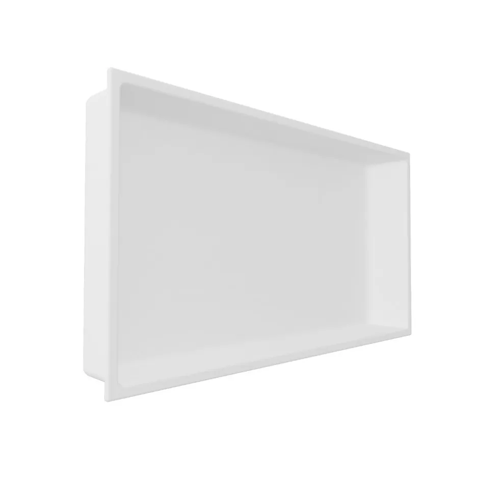 Italbox Lot de 2 Niches de Douche Blanc Satiné - 30x60 cm - Rangement Mural Salle de Bain - NOOK