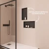 Italbox Lot de 2 Niches de Douche Noir Satiné - 30x30 cm et 30x60 cm - Rangement Mural Salle de Bain - NOOK* Niche De Salle De Bains