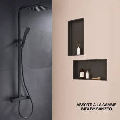 Italbox Lot de 2 Niches de Douche Noir Satiné - 30x30 cm et 30x60 cm - Rangement Mural Salle de Bain - NOOK* Niche De Salle De Bains